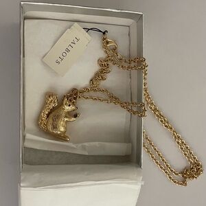 Talbots Gold Squirrel Pendant Necklace